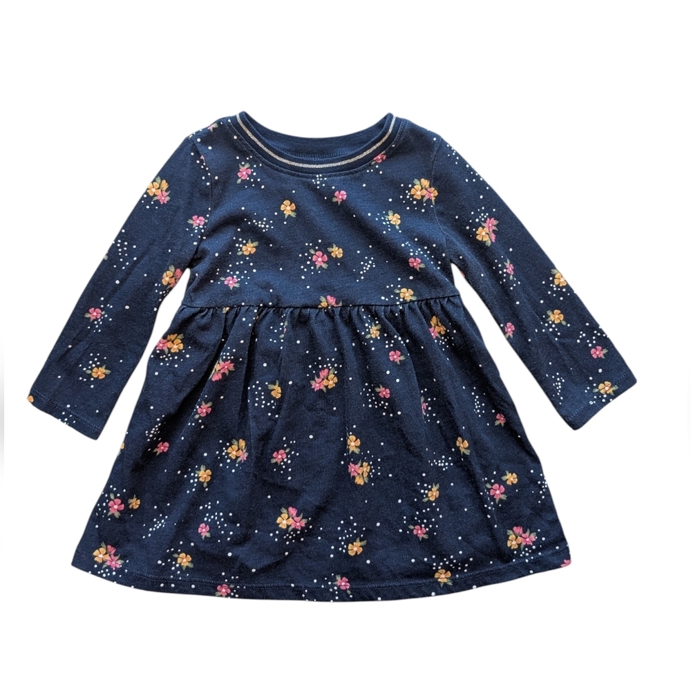 Old Navy Girls Floral Navy Kids Dress Cotton Size 12-18m